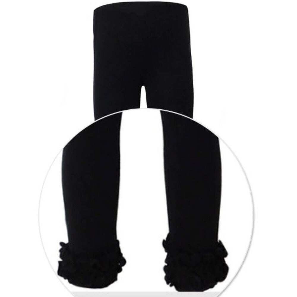 Black Ruffle Leggings - Picture 2 of 3